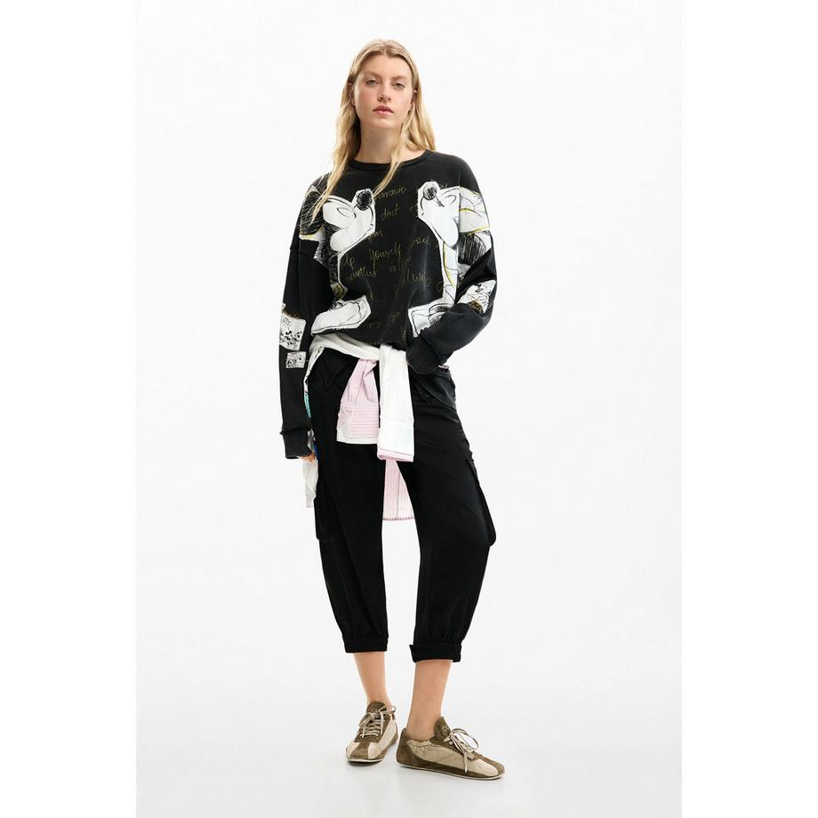 Desigual Sweat à Capuche Oversize Imprimé Mickey Mouse  
