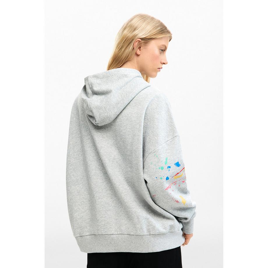 Desigual Sweat-shirt à capuche avec imprimé cœur coloré  