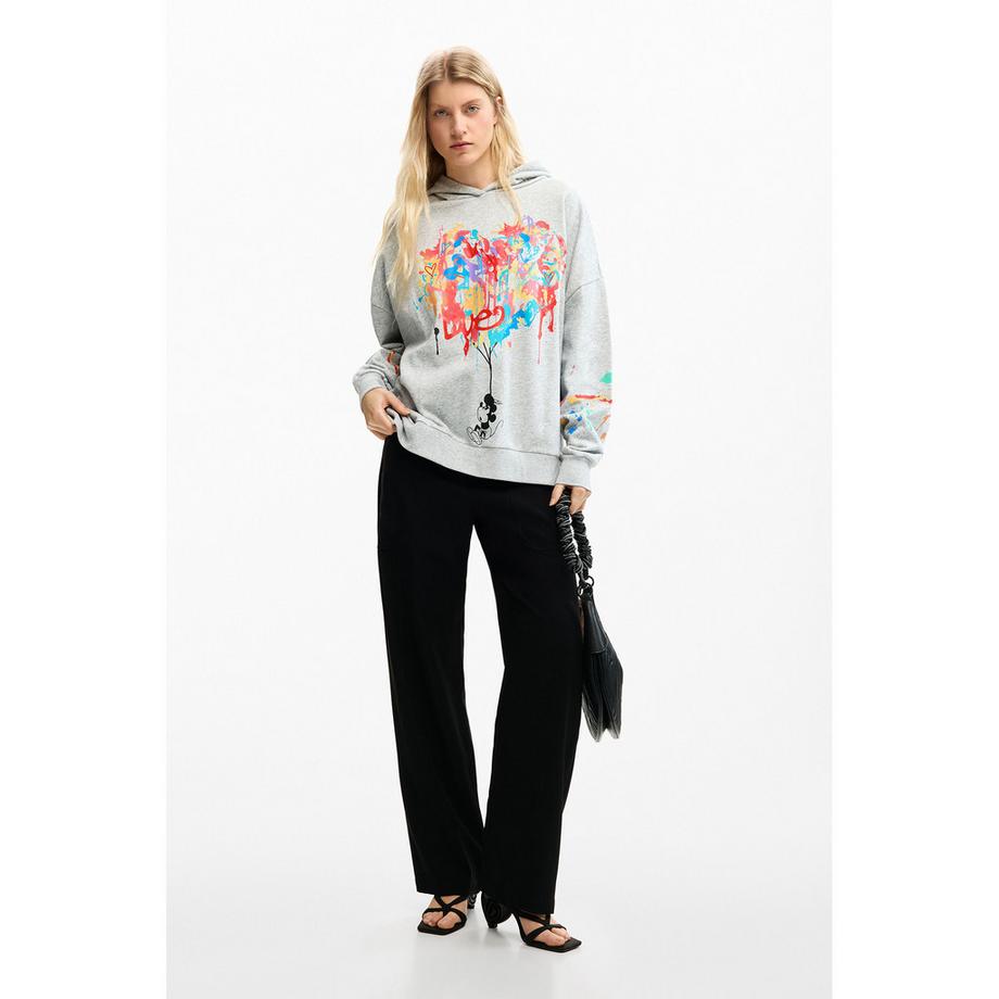 Desigual Sweat-shirt à capuche avec imprimé cœur coloré  