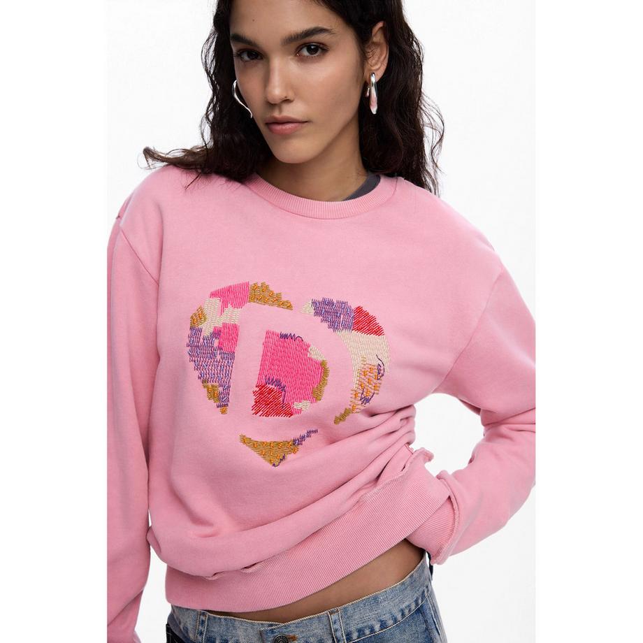 Desigual Sweat-shirt avec cœur brodé  