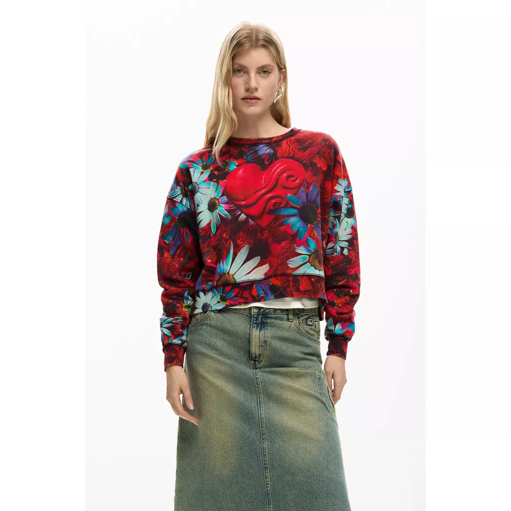 Desigual Sudadera broderies cœur BLACK L female 3