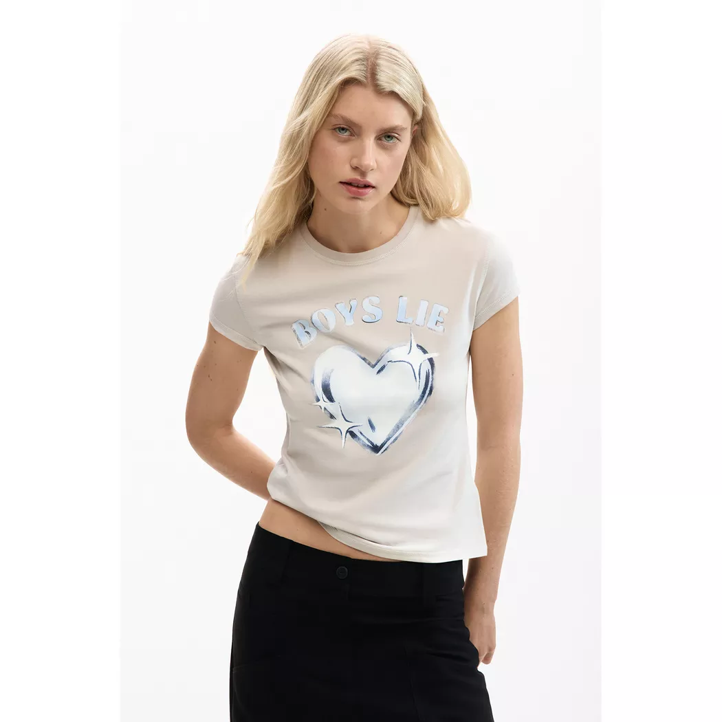 Desigual T-shirt boutonné floqué BLUE M female