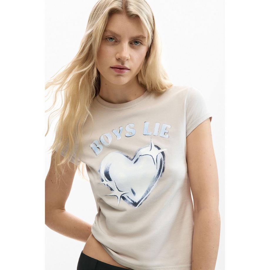 Desigual T-Shirt Stampa Cuore Regular Fit  