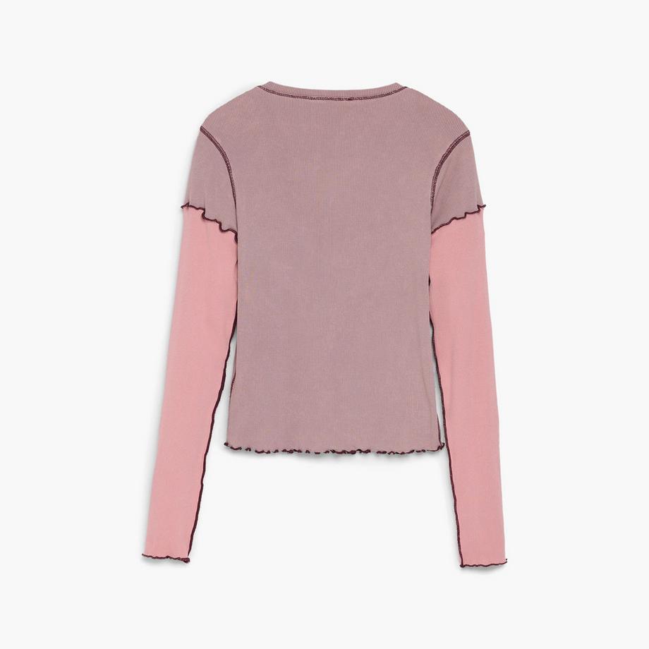 Desigual Langarm-T-Shirt mit Slogan  