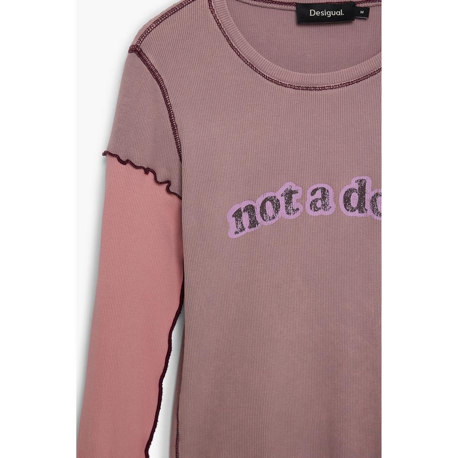 Desigual Langarm-T-Shirt mit Slogan  