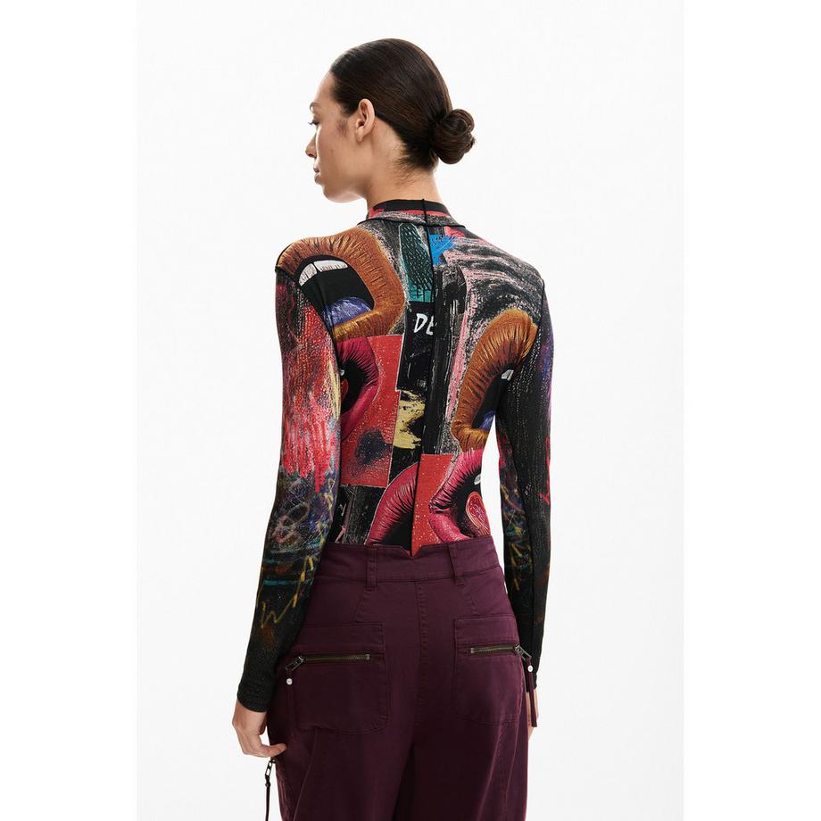 Desigual Bedrucktes Langarm T-Shirt  