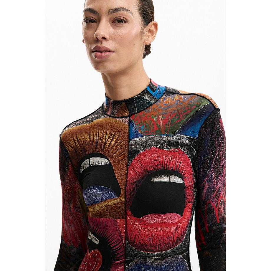 Desigual Bedrucktes Langarm T-Shirt  