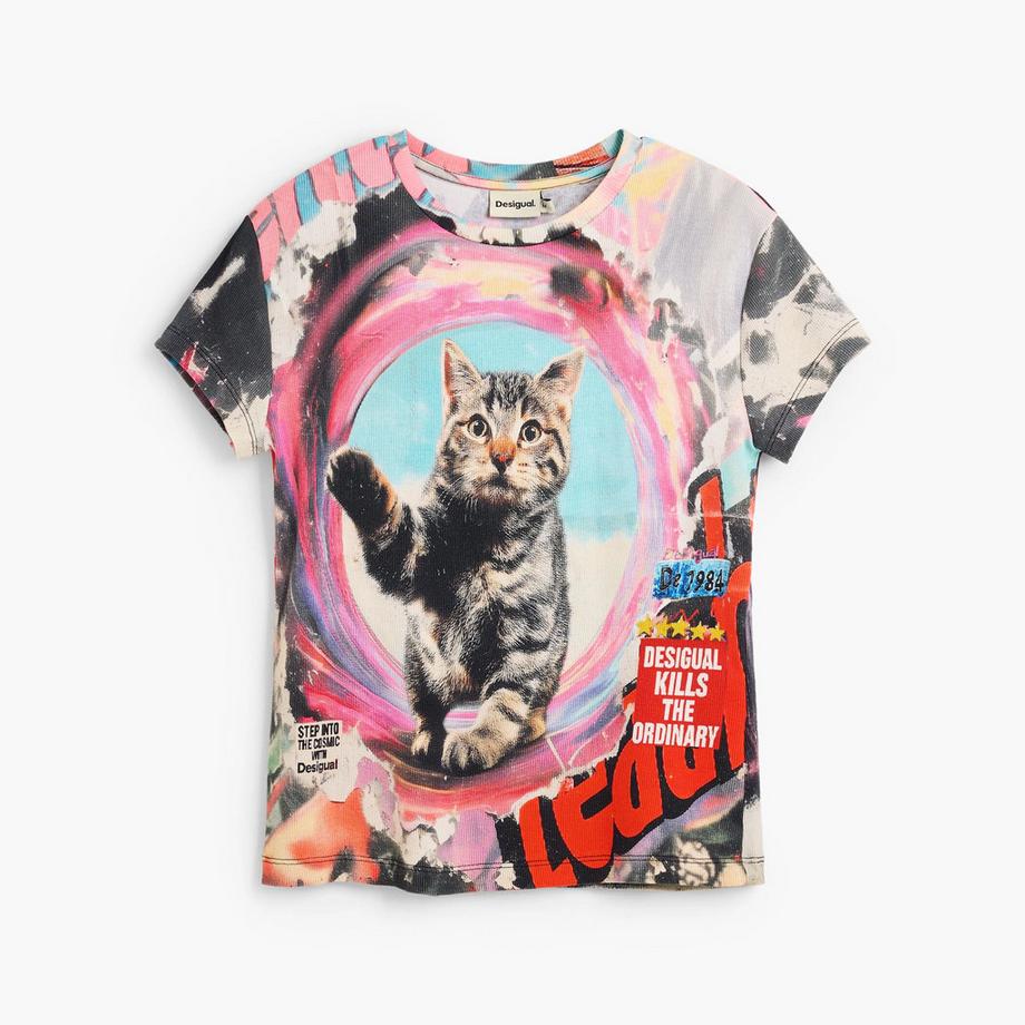 Desigual Bedrucktes Kurzarm T-Shirt  