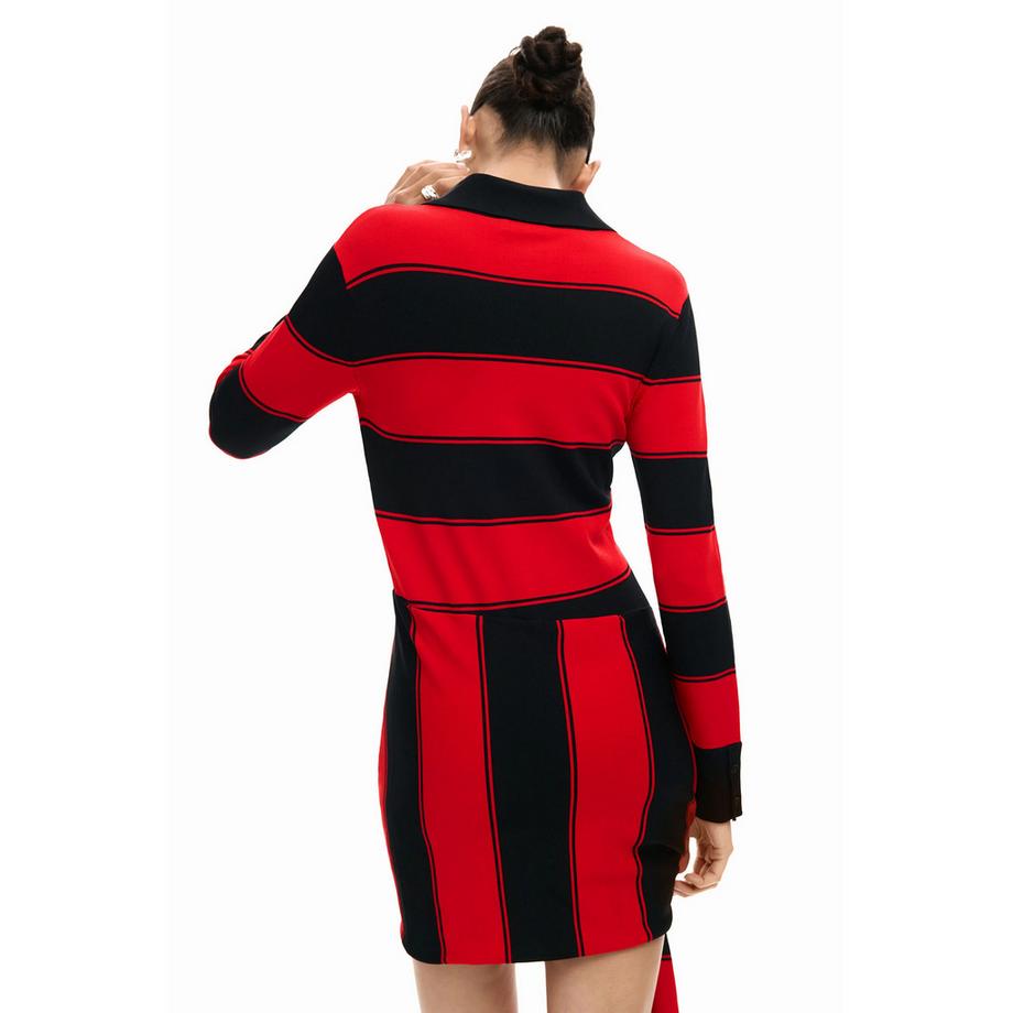 Desigual Gestreiftes Langarm Mini Kleid  