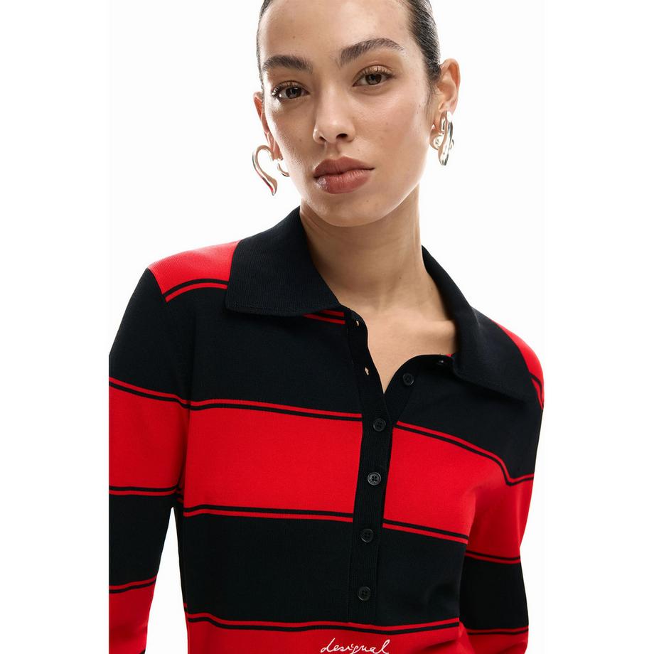 Desigual Gestreiftes Langarm Mini Kleid  