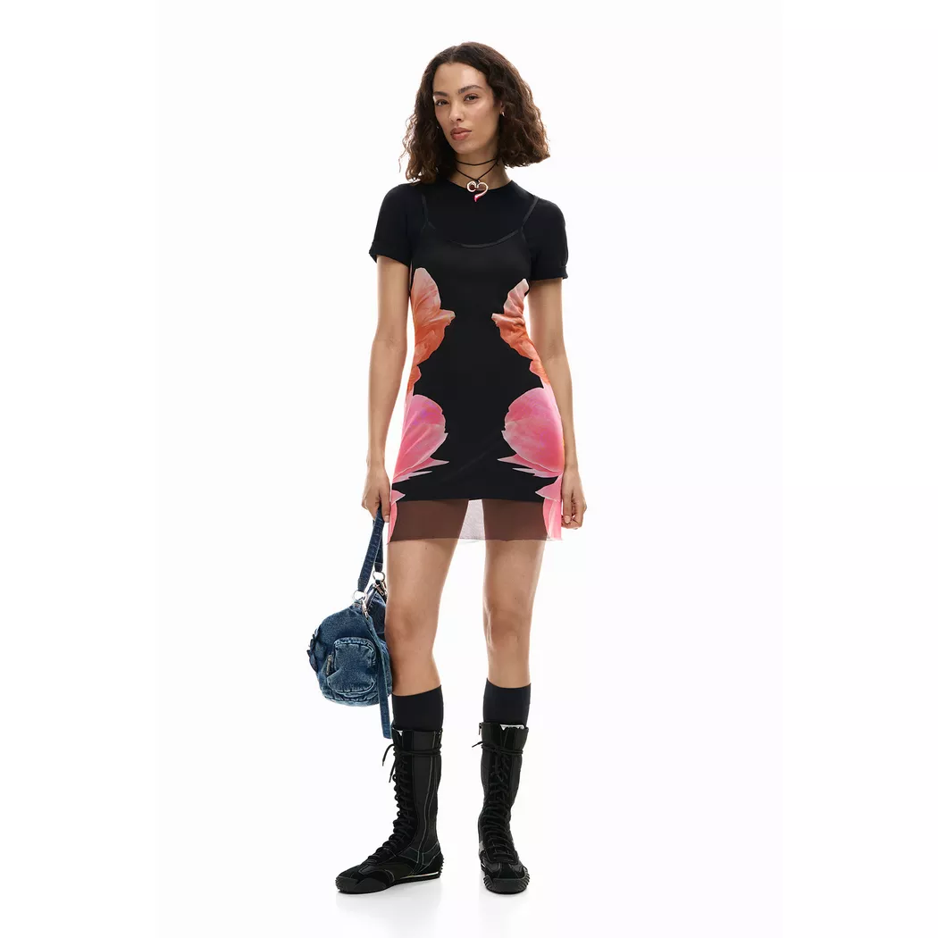Desigual Robe imprimée à fleurs BLACK M female