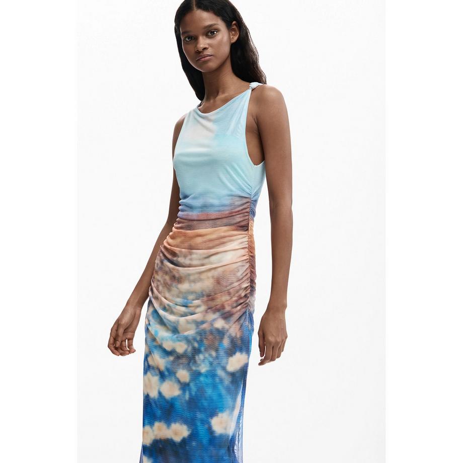 Desigual Ärmelloses gerafftes Maxikleid  