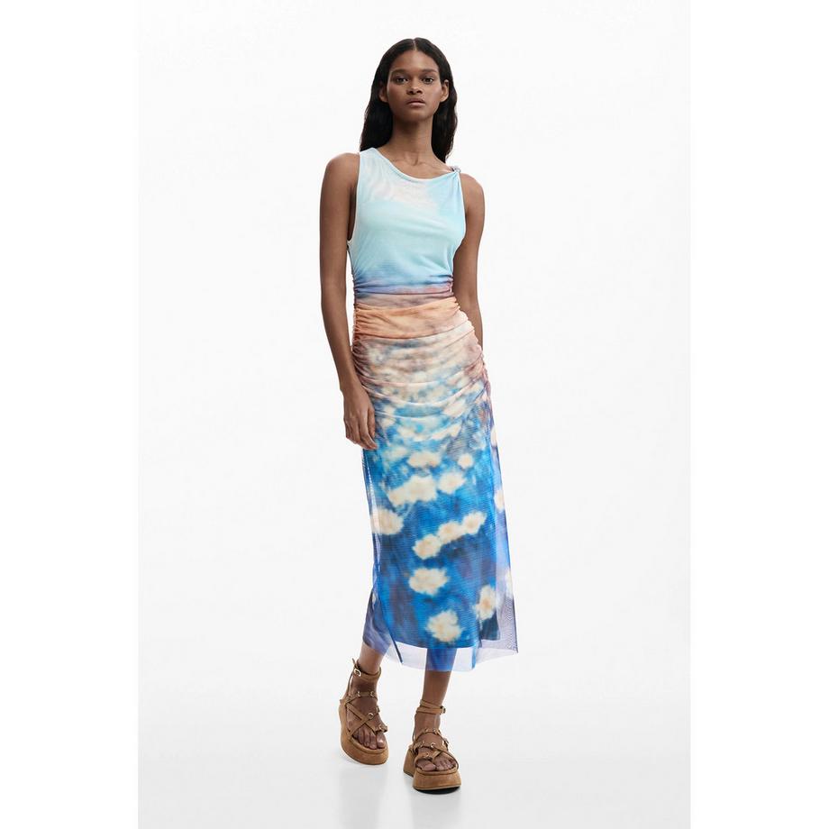 Desigual Ärmelloses gerafftes Maxikleid  
