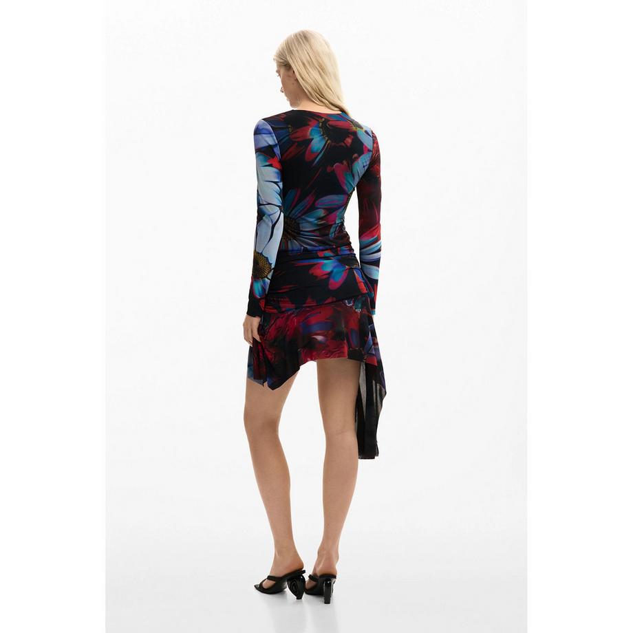 Desigual Langarm Mini Kleid Blumendruck  