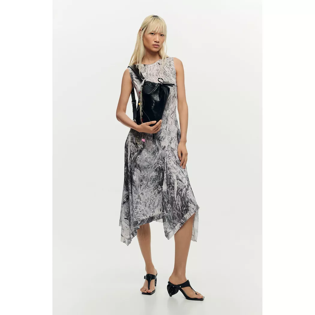 Desigual Robe évasée drapée BLACK M female