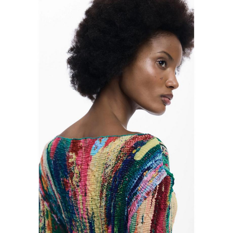 Desigual Abstrakt bedrucktes Langarm Mini Kleid  