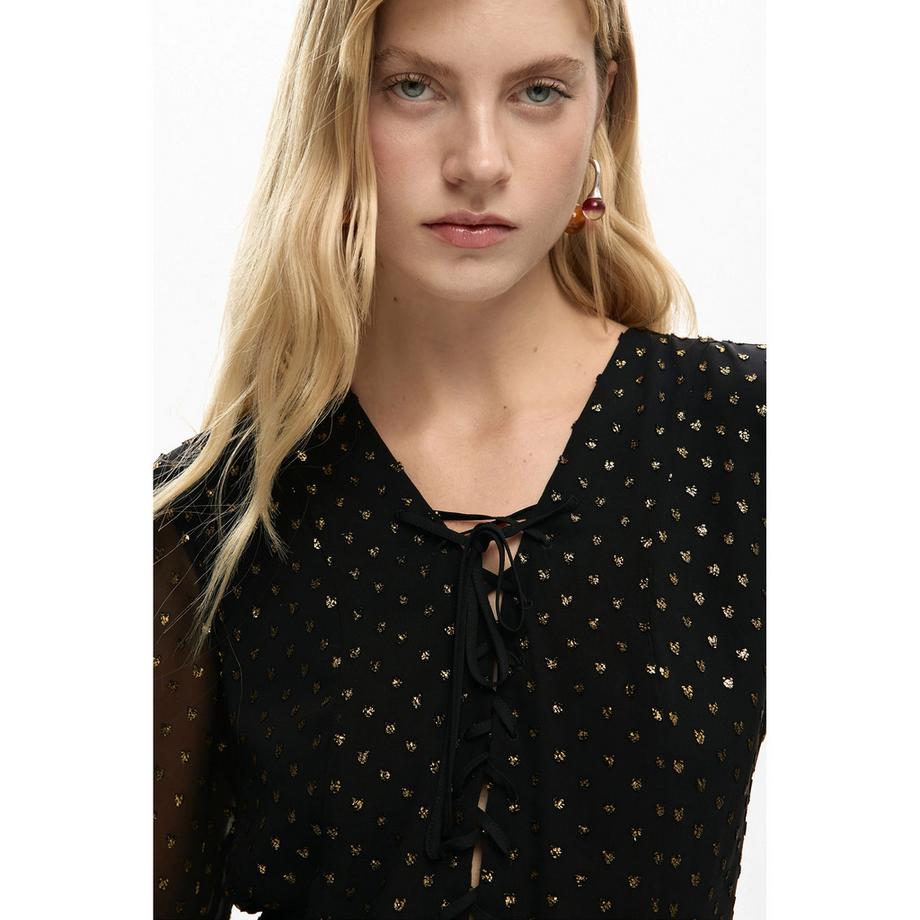 Desigual Mini-Kleid mit Metallic-Punkten  