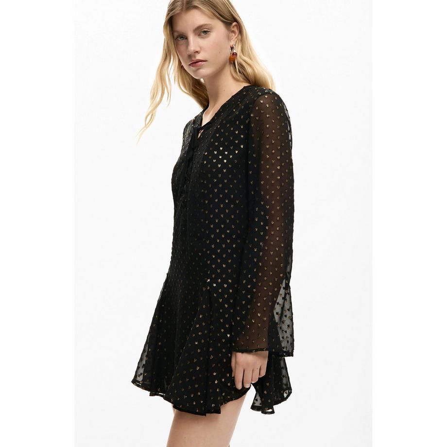 Desigual Mini-Kleid mit Metallic-Punkten  