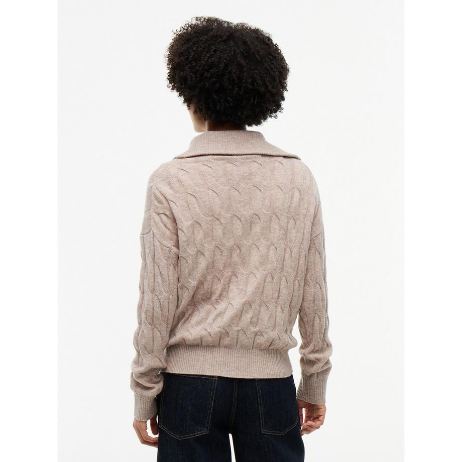 TOMMY HILFIGER Pull à Col Montant Demi-Zip Tricot Câblé  