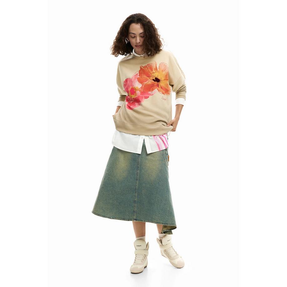 Desigual Sweat-shirt Oversized à Imprimé Floral  