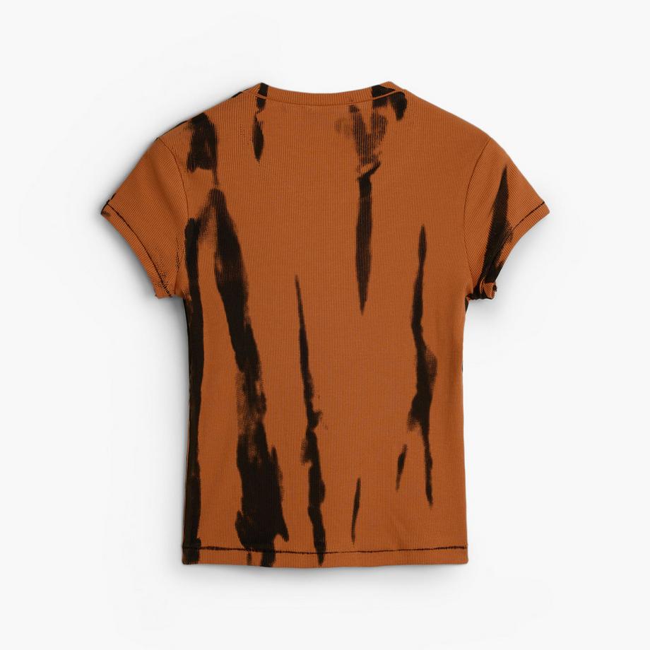 Desigual T-shirt a costine con stampa slogan  