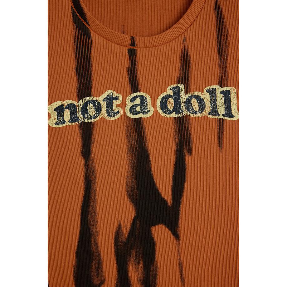 Desigual T-shirt côtelé avec imprimé slogan  