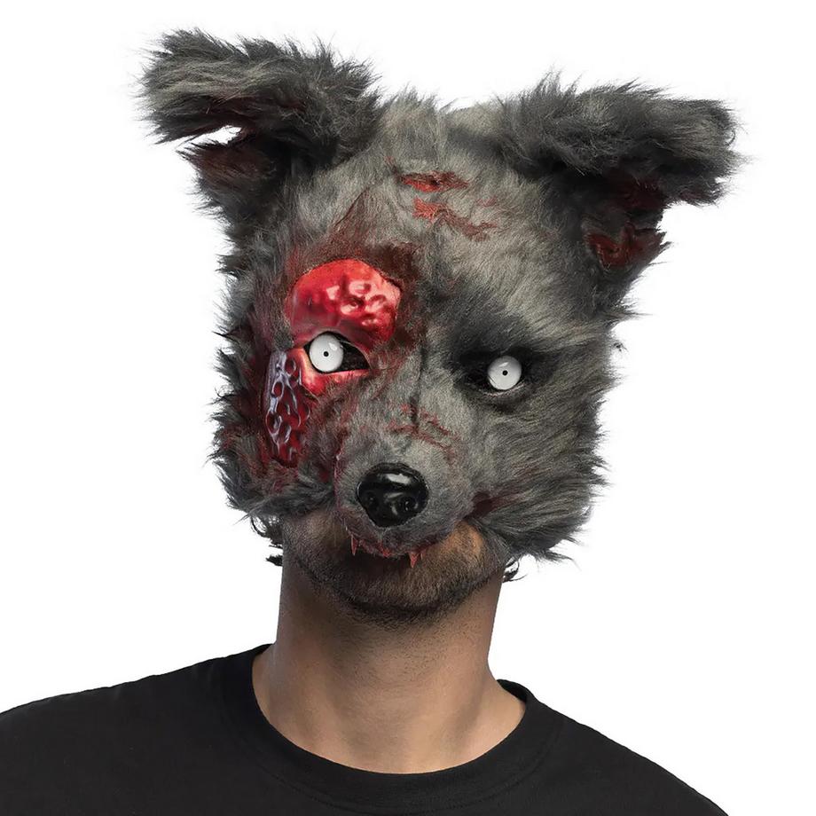 Masque en peluche Loup‑garou ensanglanté