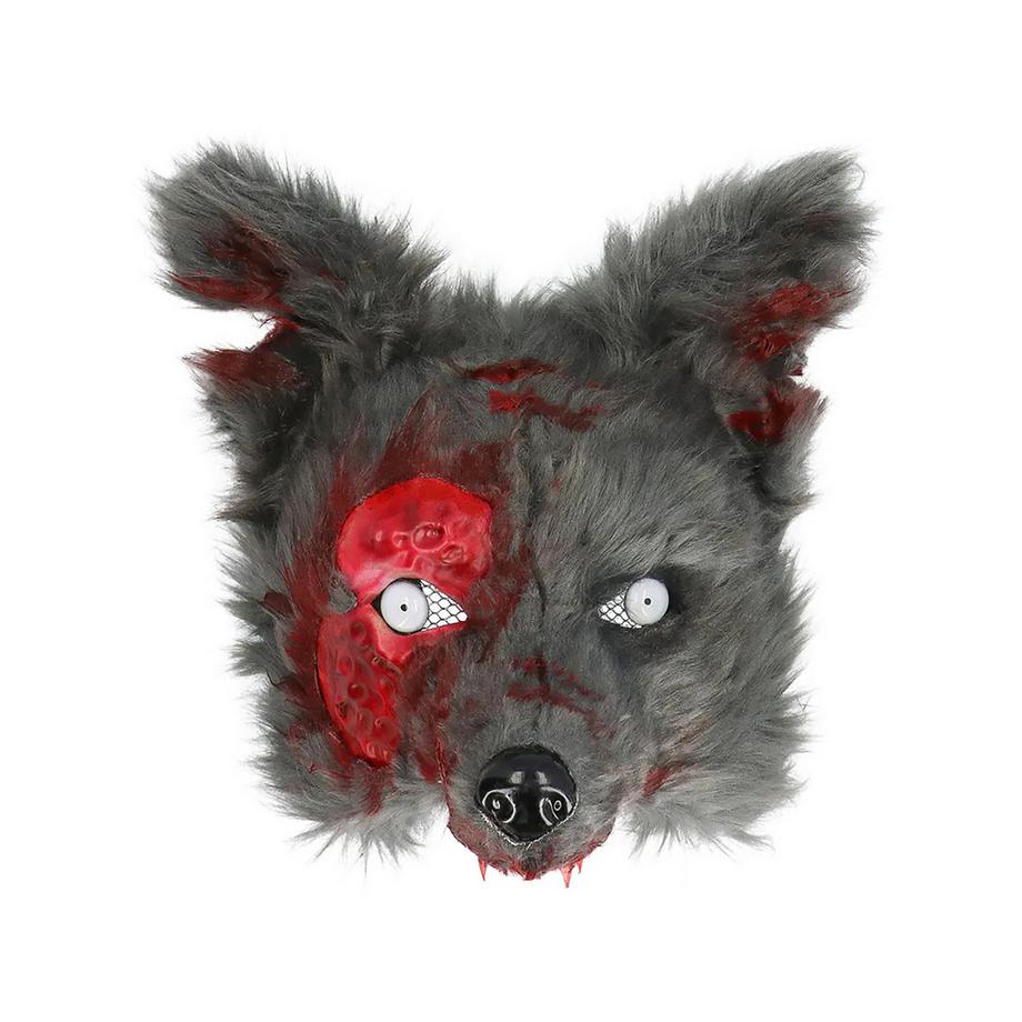 BOLAND  Maschera in peluche Lupo mannaro insanguinato 