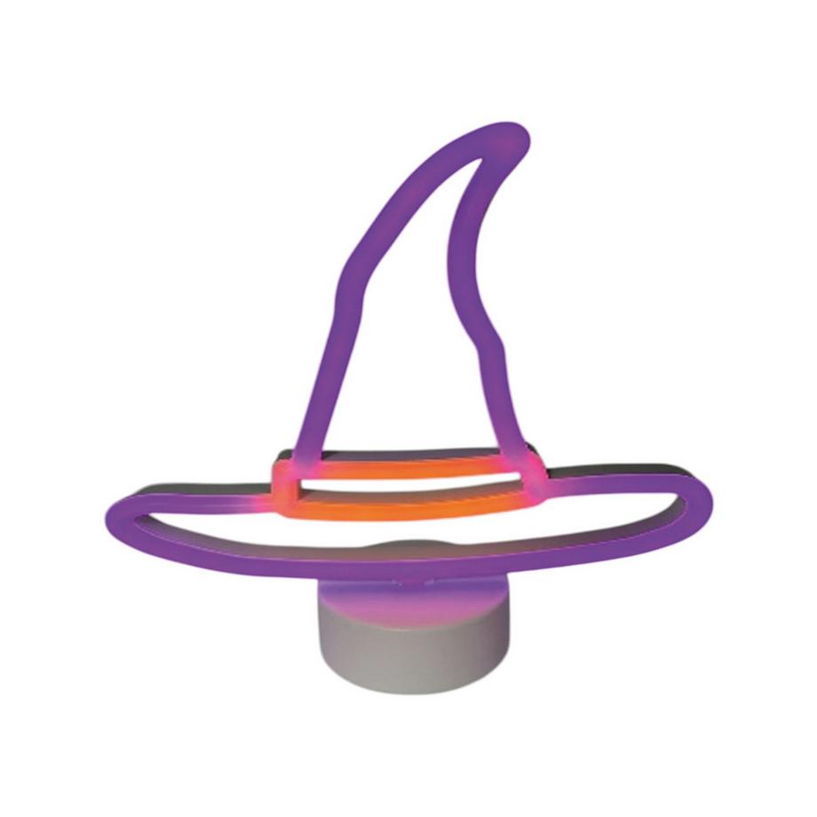 Lampe néon en forme de chapeau de sorcière