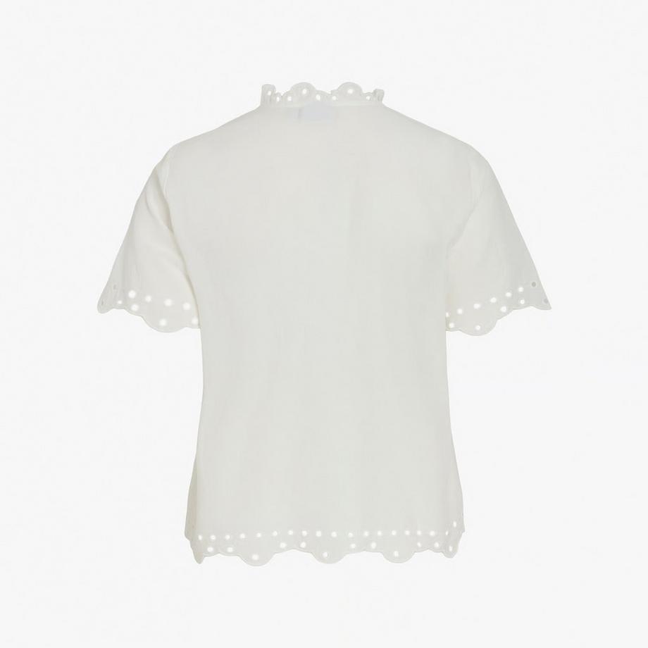 VILA Chemisier avec détails broderie anglaise  