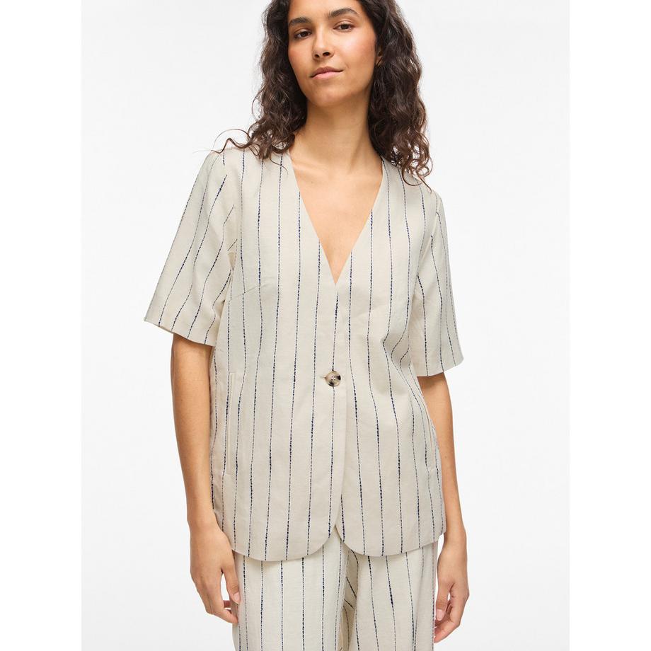 VILA Blazer rayé à manches courtes  