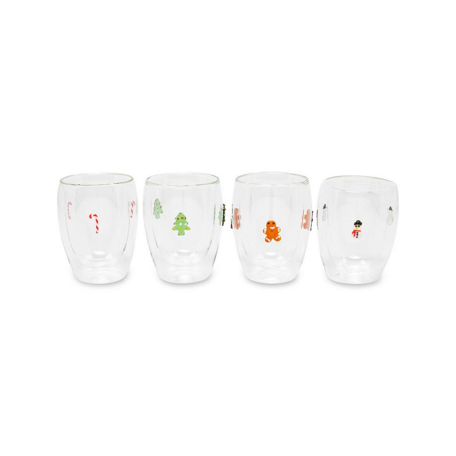 Verre double parois, 4 pièces