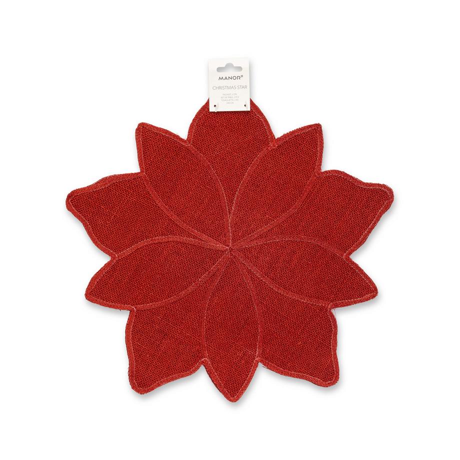 Manor Home Tovaglietta, 2 pezzi Christmas Star 