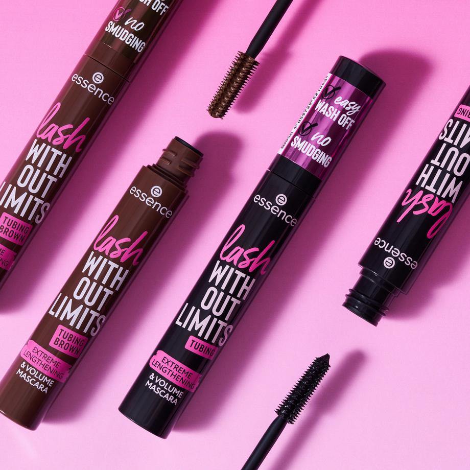 essence  Mascara LASH WITHOUT LIMITS TUBING BROWN EXTREME LENGTHENING & VOLUME. 