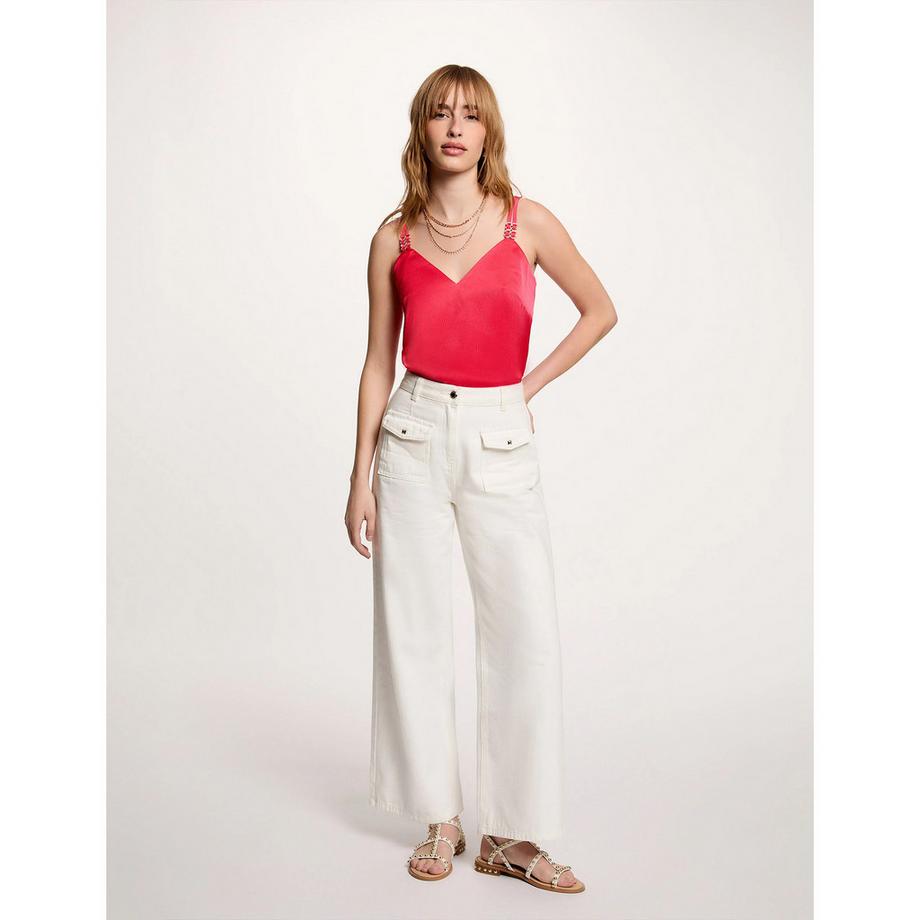 MORGAN Top Col V Bretelles Décoratives  