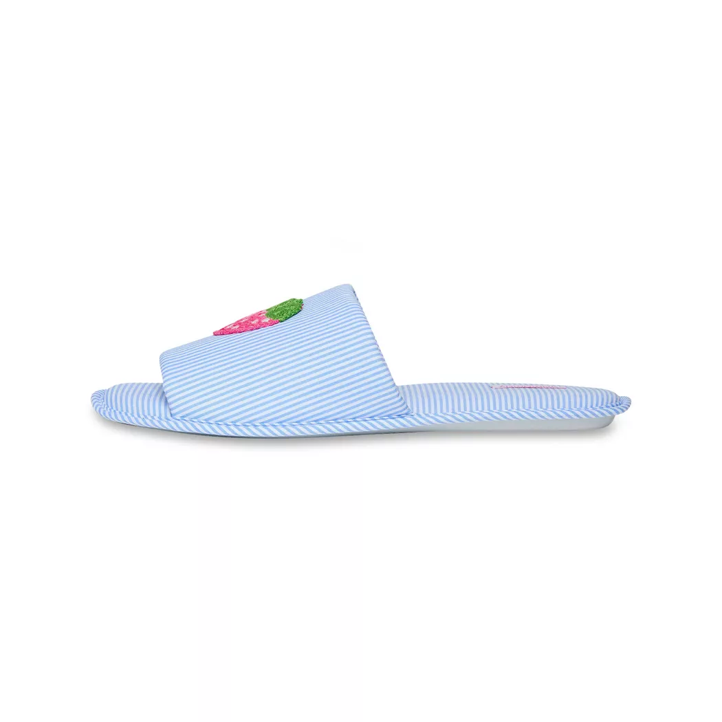 Yamamay - Slippers, Gestreifte Hausschuhe mit Erdbeer-Stickerei, 36.5-38, Multicolor