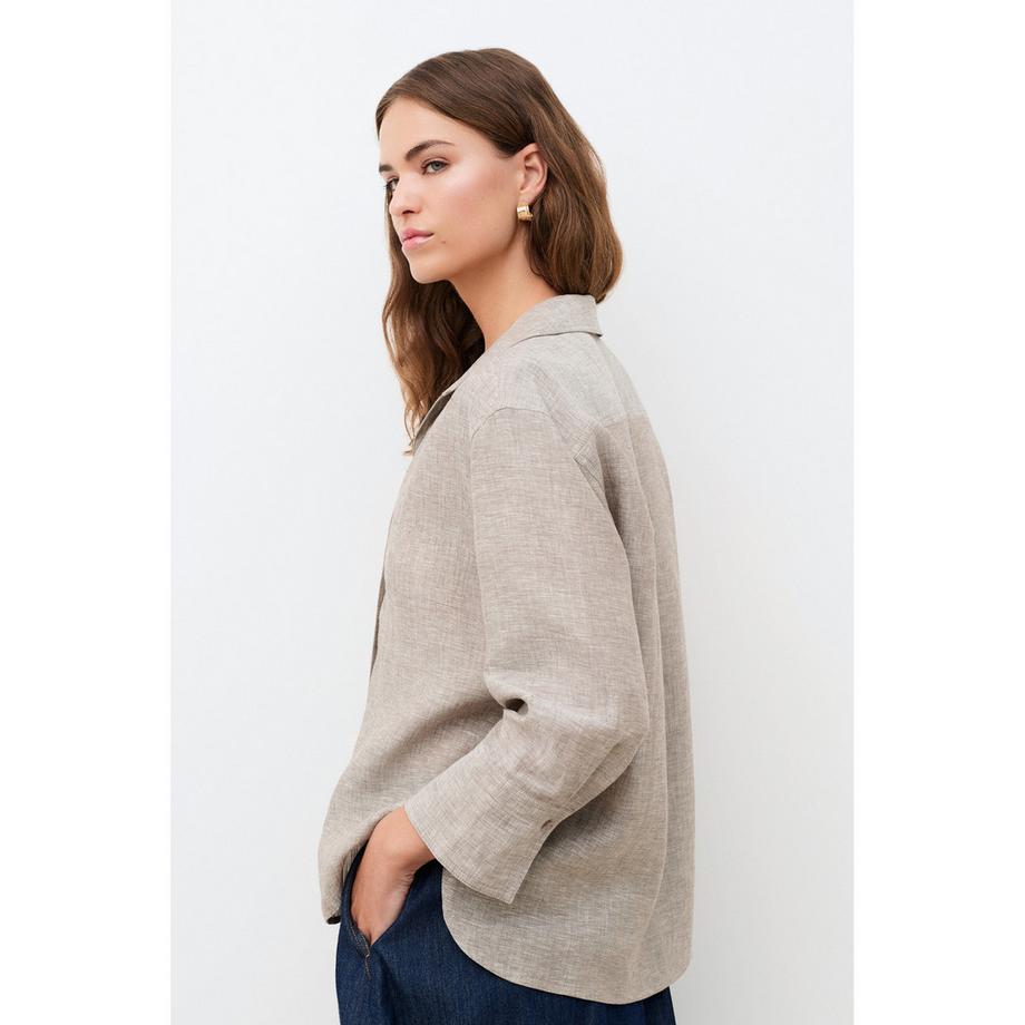 Caroll Chemise Col Kent Manches 3/4 Coupe Relax  