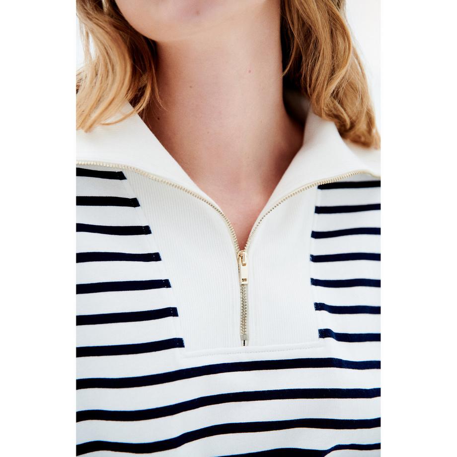 Caroll Sweat-shirt rayé avec quart de zip  