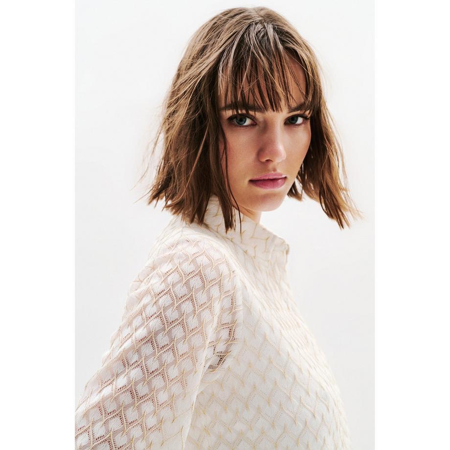 Caroll Chemise à manches courtes boutonnée à motif géométrique  