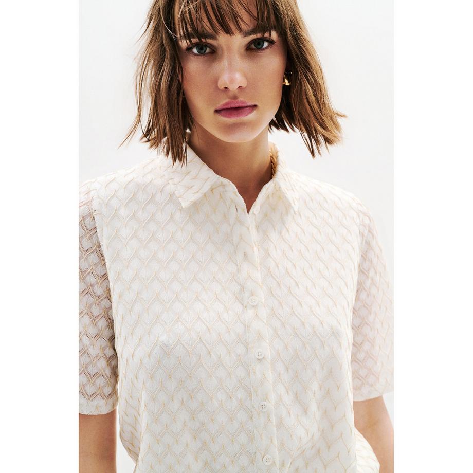 Caroll Chemise à manches courtes boutonnée à motif géométrique  