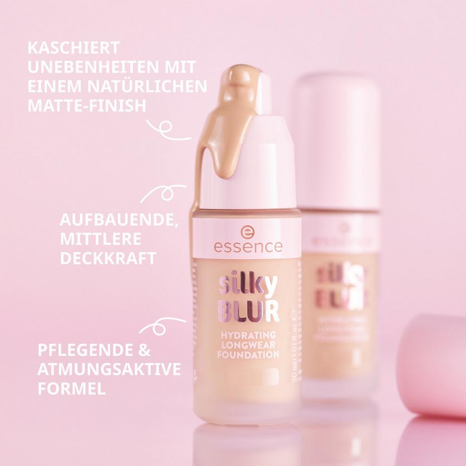 essence  Silky BLUR HYDRATING LONGWEAR FOUNDATION fond de teint longue tenue 
