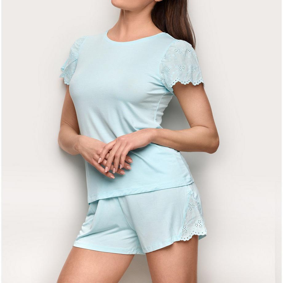 Yamamay Kurzarm Pyjama Set mit Lochstickerei  