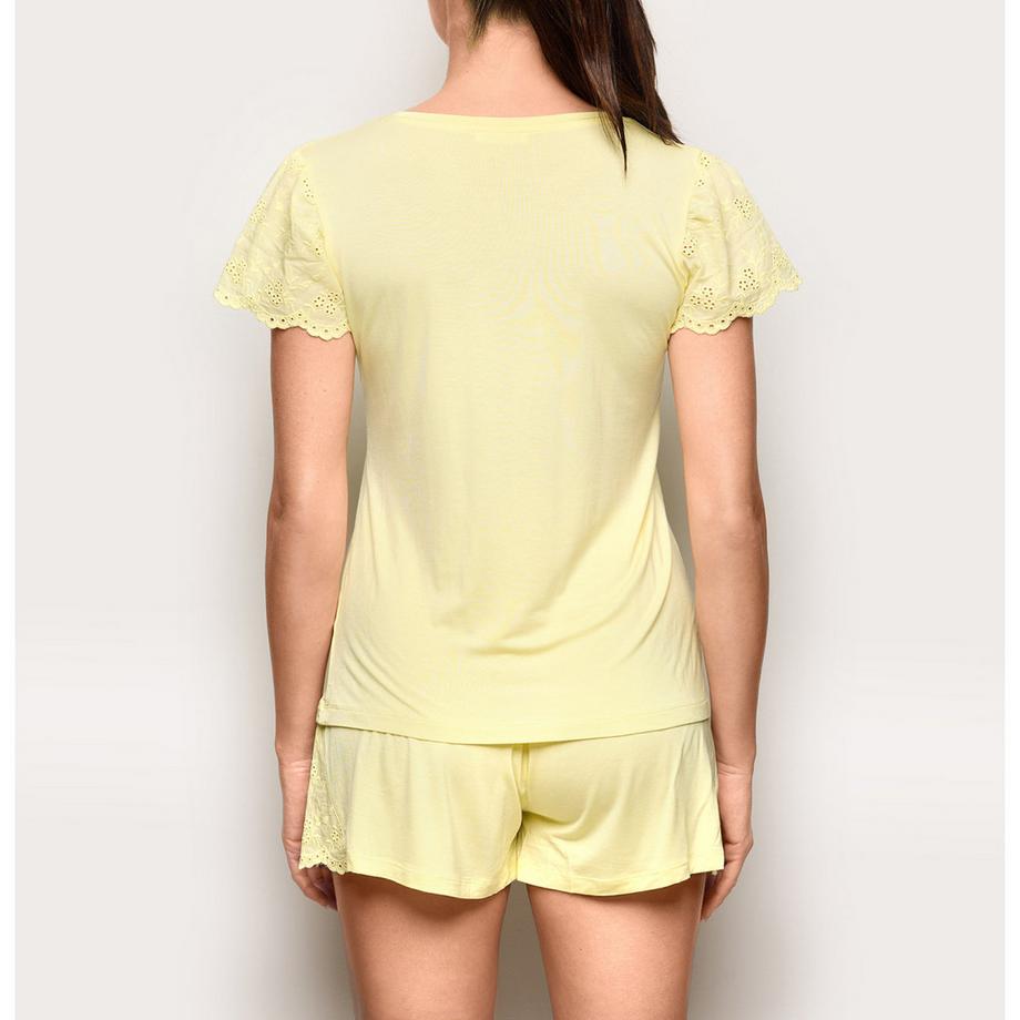 Yamamay Kurzarm Pyjama Set mit Lochstickerei  