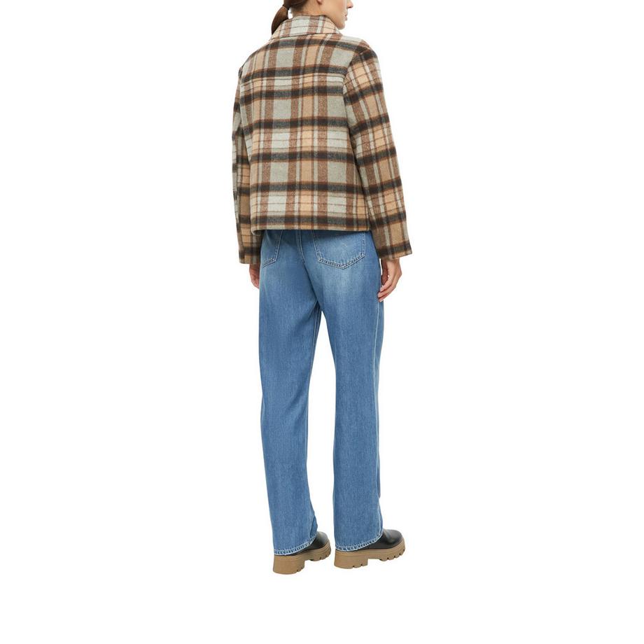 S. Oliver Red Label Karierte Jacke mit Kragen und Vorderknöpfen  