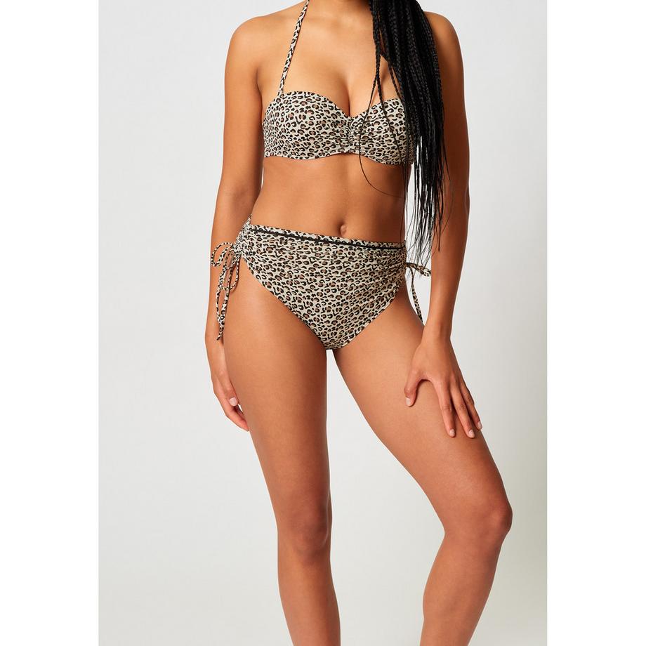 Skiny Slip bikini vita alta stampa leopardata  