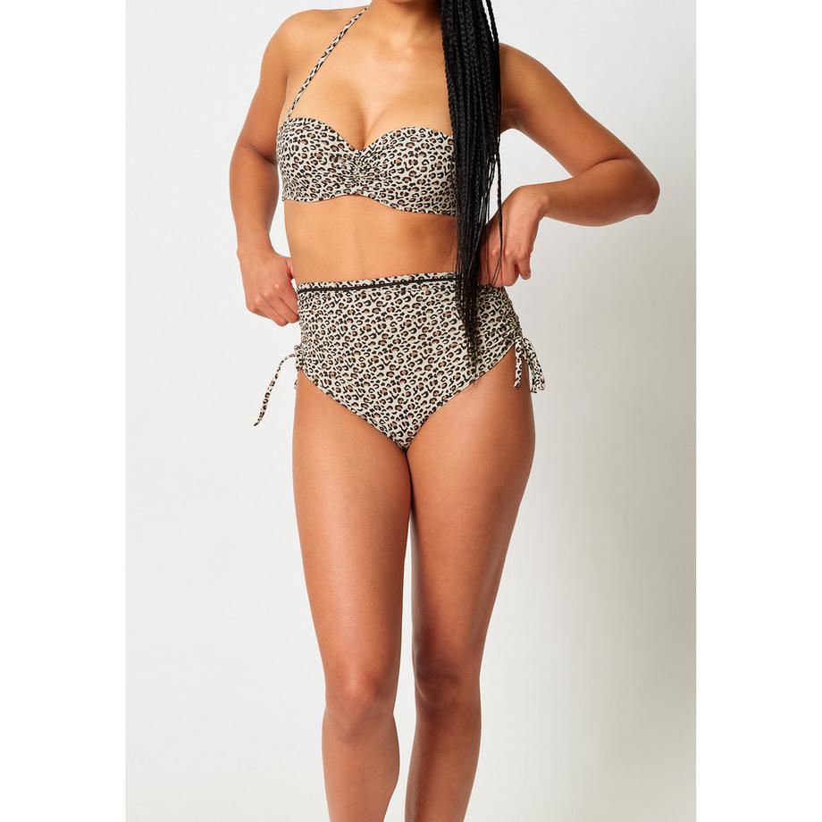 Skiny Slip bikini vita alta stampa leopardata  
