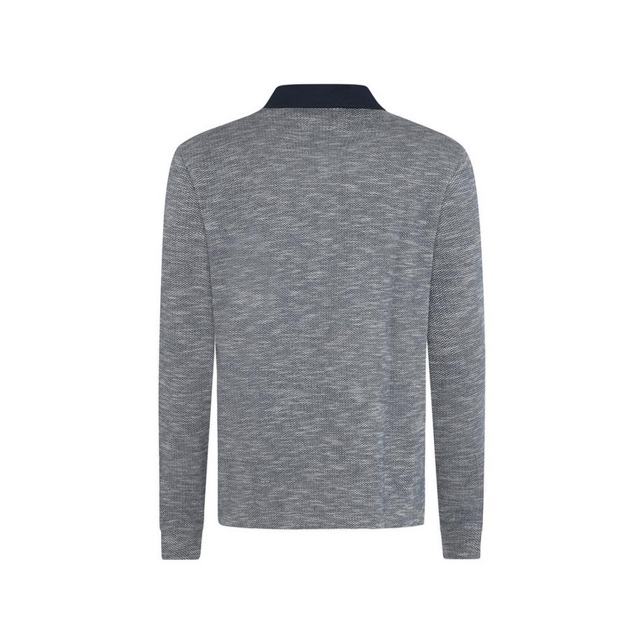 pierre cardin Langarm Polo Shirt mit Kontrastkragen  
