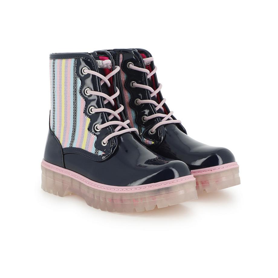Billieblush Bottine de pluie avec rayure arc-en-ciel et panneau de paillettes  