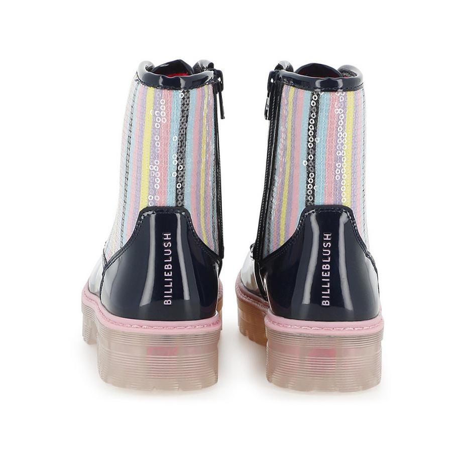 Billieblush Bottine de pluie avec rayure arc-en-ciel et panneau de paillettes  