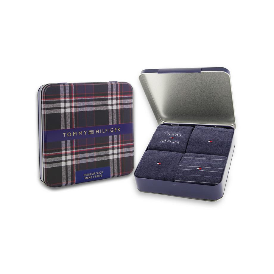 TOMMY HILFIGER Herrensocken 4P Geschenkbox Tommy Stripe  